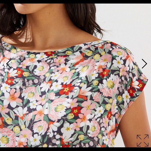 LOFT Tops - LOFT Floral Mixed Media Dolman Tee Sz XS